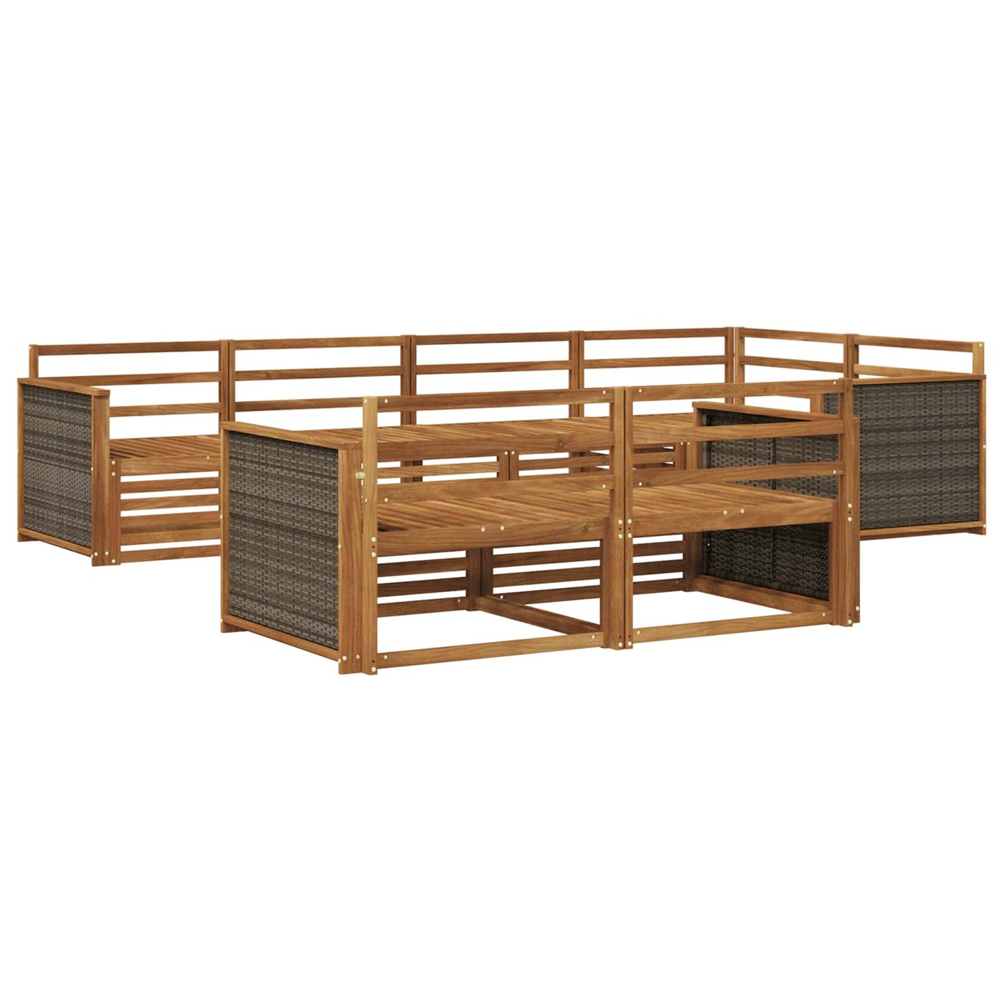 vidaXL Outdoor Sofa Set 7 pcs Natural 2