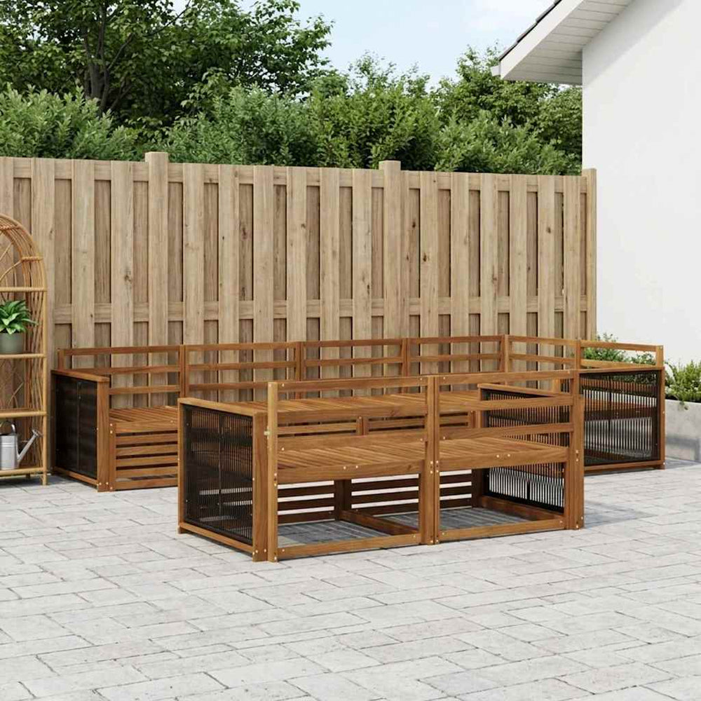vidaXL Outdoor Sofa Set 7 pcs Natural