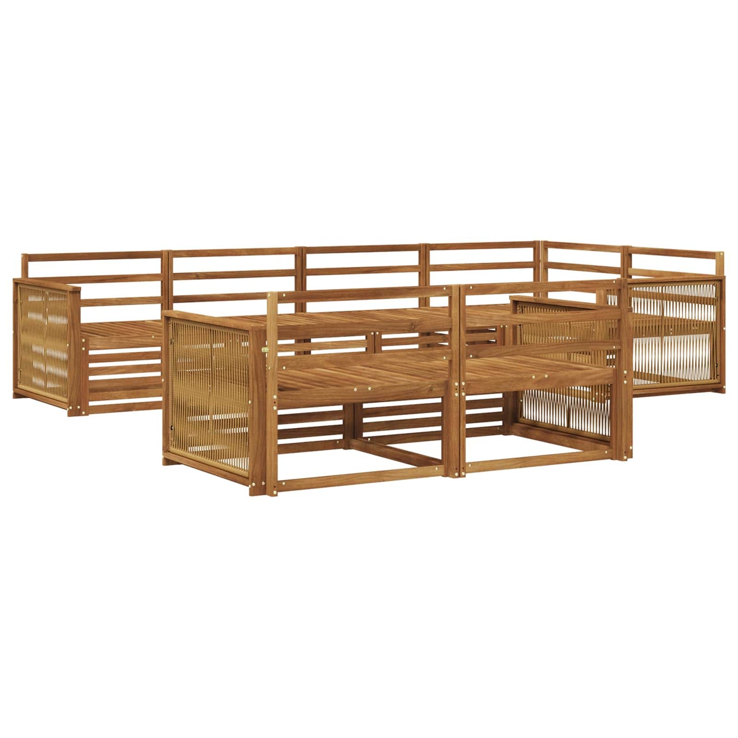 vidaXL Outdoor Sofa Set 7 pcs Natural 2