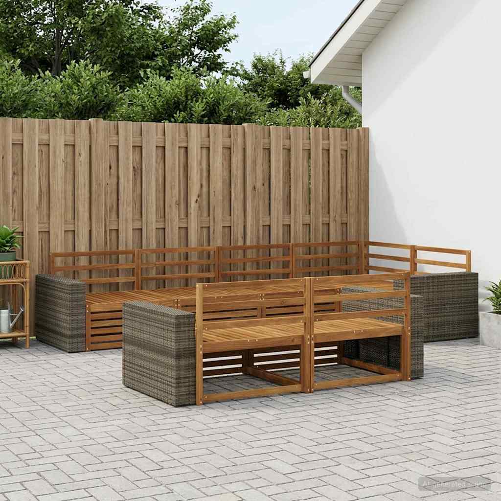 vidaXL Outdoor Sofa Set 7 pcs Natural 1