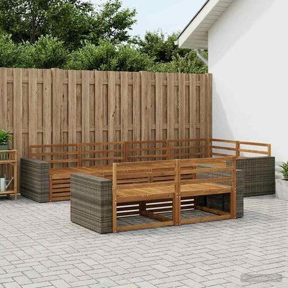 vidaXL Outdoor Sofa Set 7 pcs Natural 1