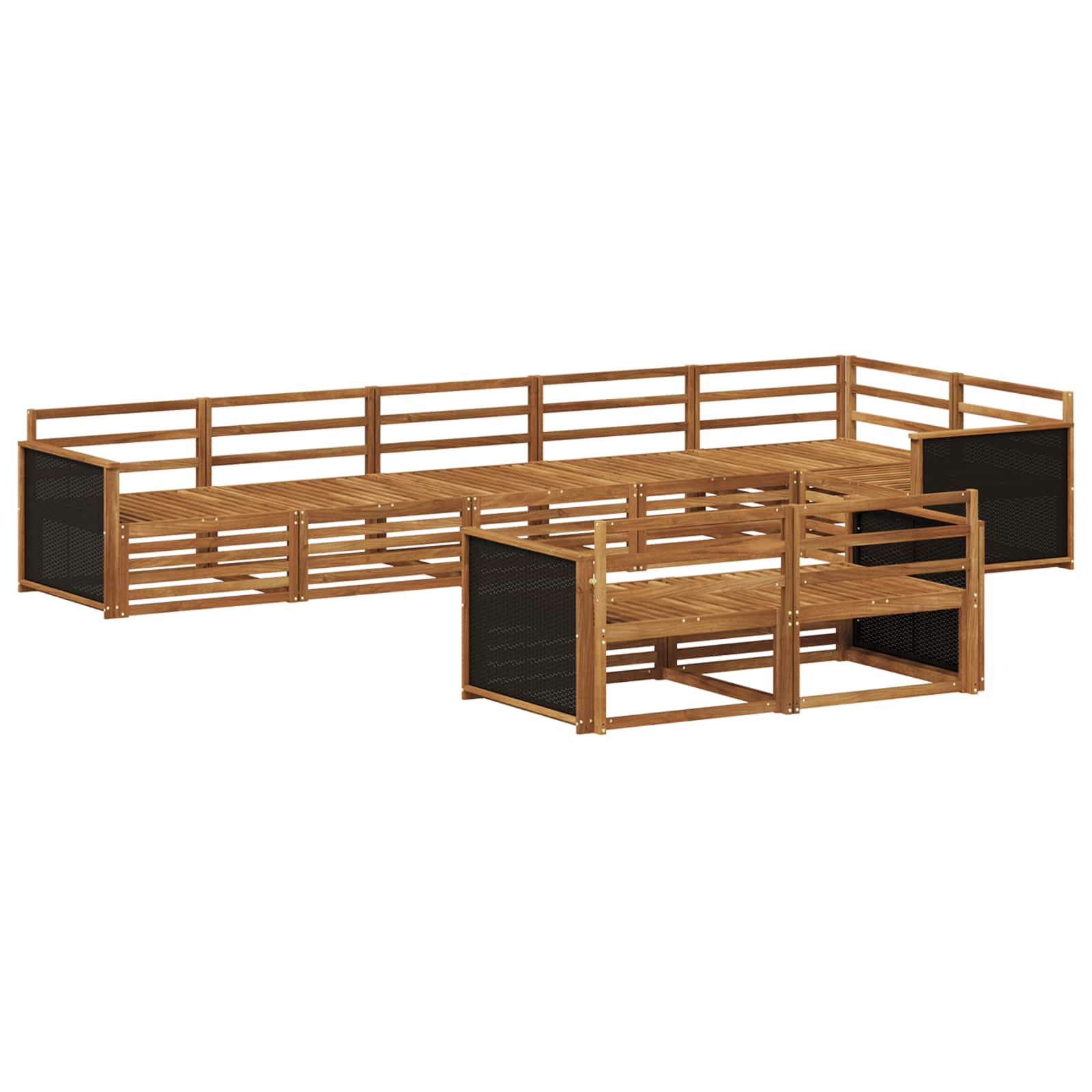 vidaXL Outdoor Sofa Set 8 pcs Natural 2