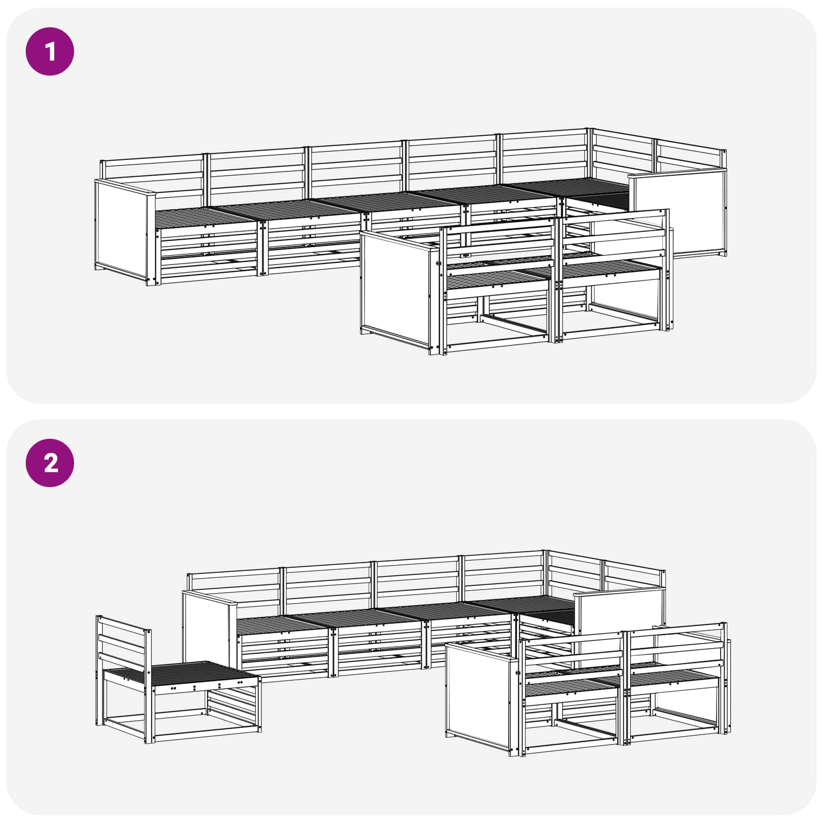vidaXL Outdoor Sofa Set 8 pcs Natural 6