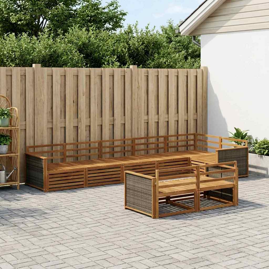 vidaXL Outdoor Sofa Set 8 pcs Natural 1