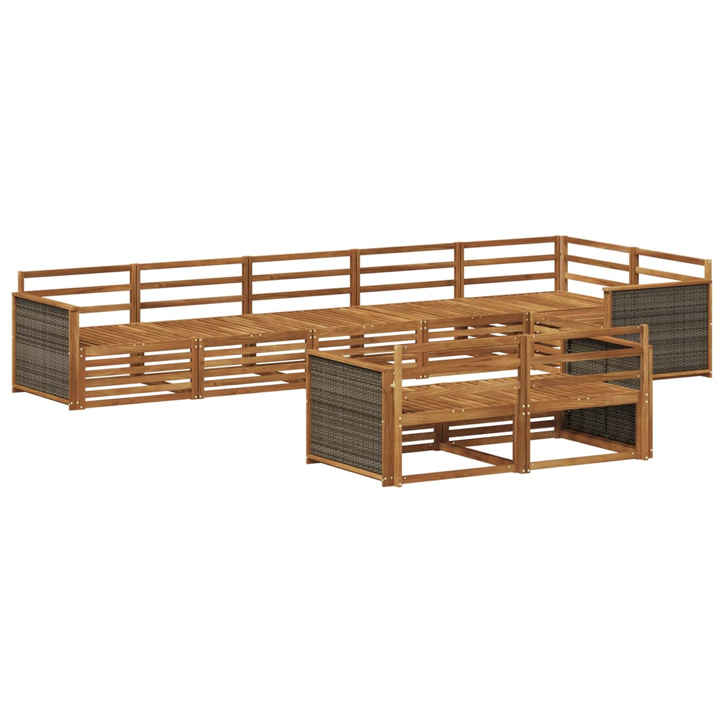 vidaXL Outdoor Sofa Set 8 pcs Natural 2