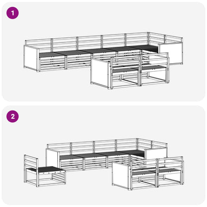 vidaXL Outdoor Sofa Set 8 pcs Natural 6