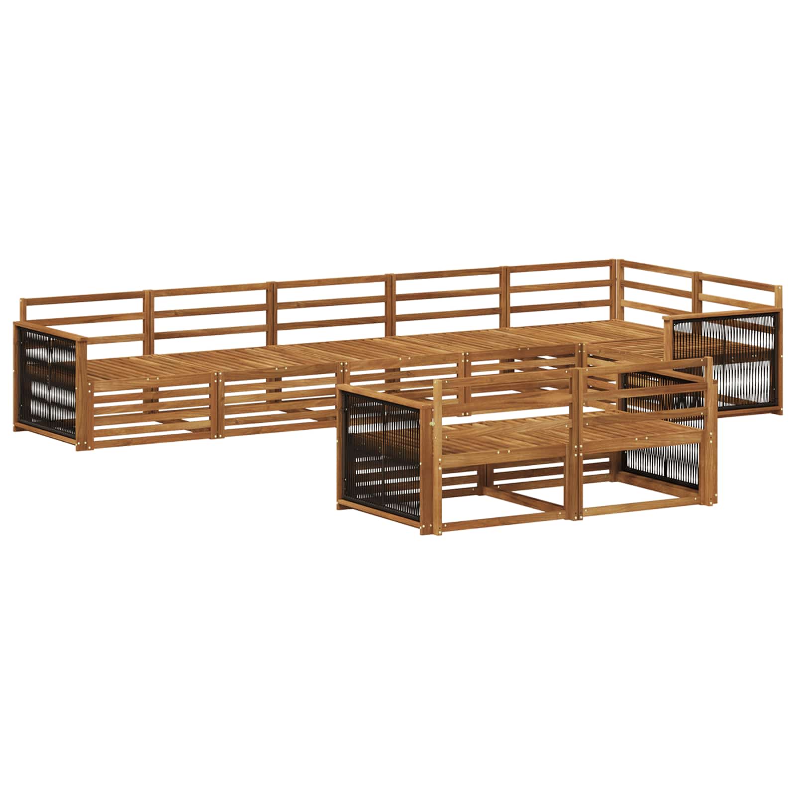 vidaXL Outdoor Sofa Set 8 pcs Natural 2