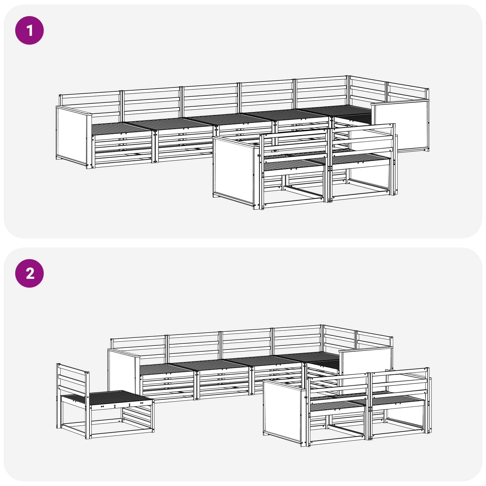 vidaXL Outdoor Sofa Set 8 pcs Natural 6