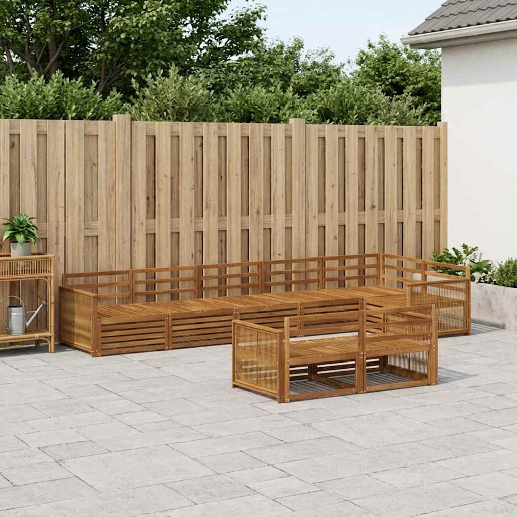 vidaXL Outdoor Sofa Set 8 pcs Natural 3