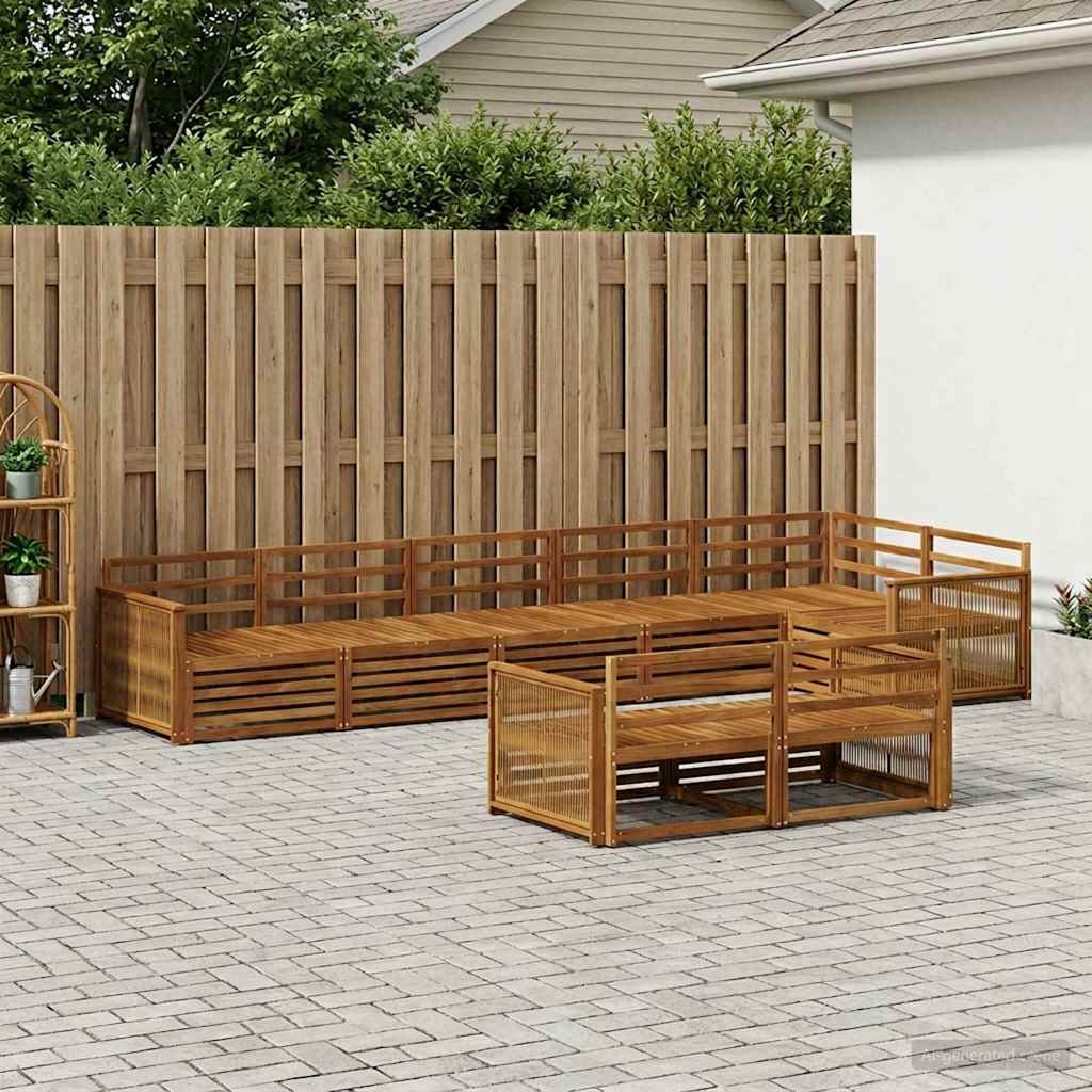 vidaXL Outdoor Sofa Set 8 pcs Natural 1