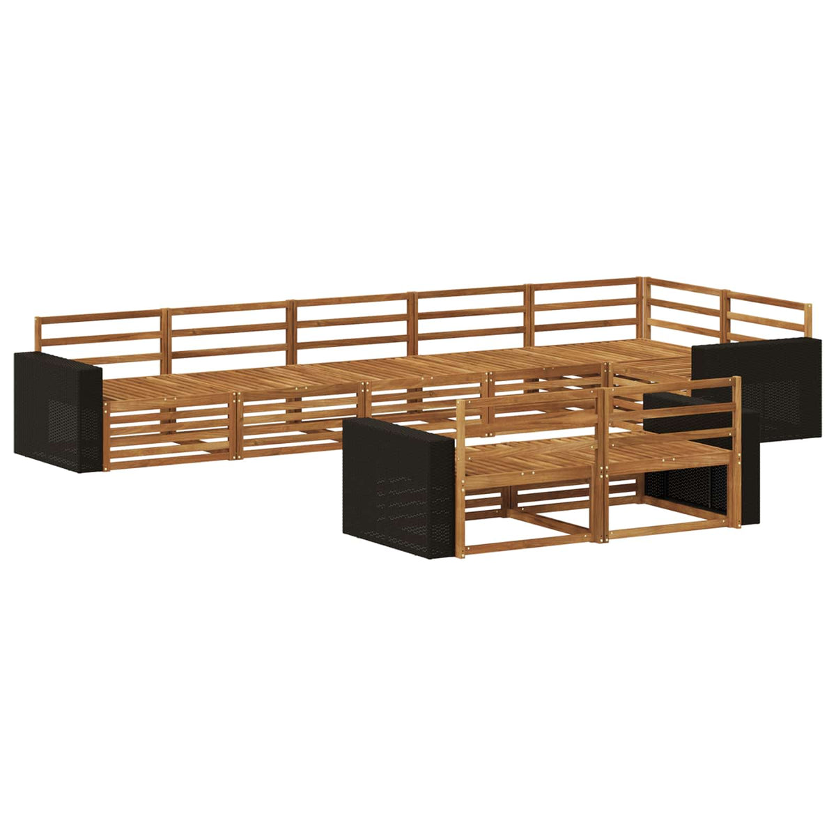 vidaXL Outdoor Sofa Set 8 pcs Natural 2