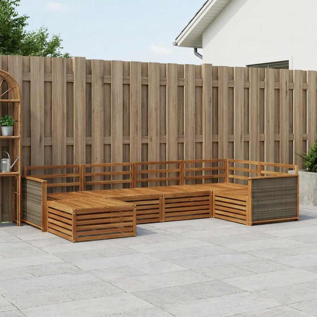 vidaXL Outdoor Sofa Set 6 pcs Natural 1