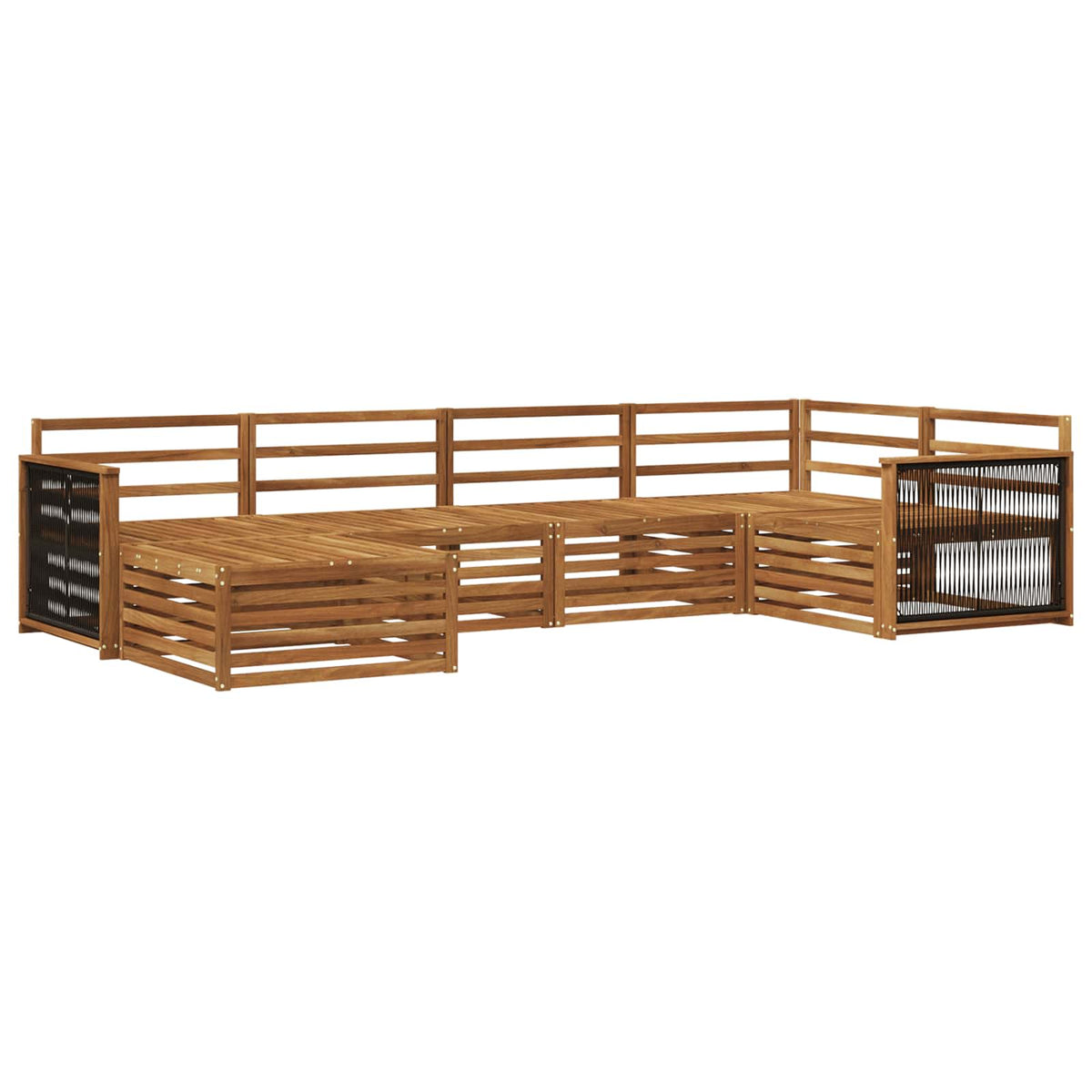 vidaXL Outdoor Sofa Set 6 pcs Natural 2