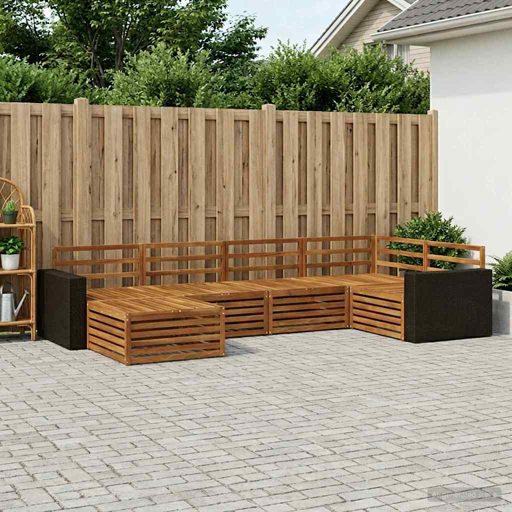 vidaXL Outdoor Sofa Set 6 pcs Natural 1