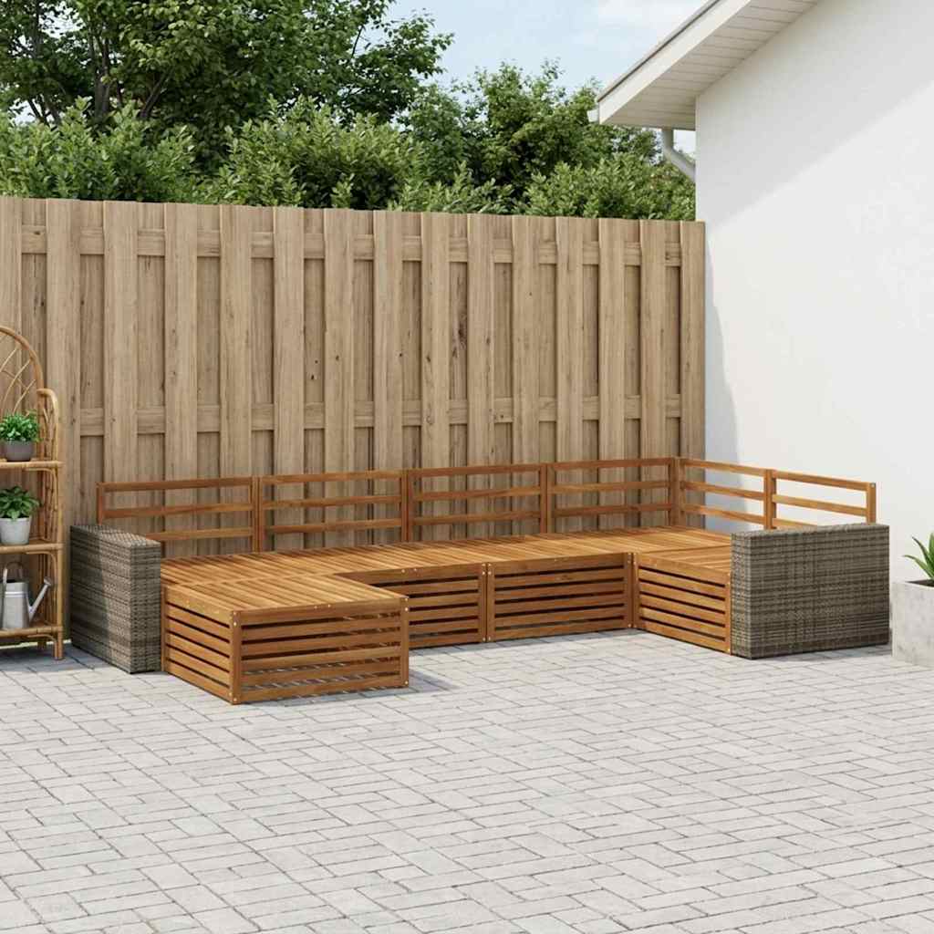 vidaXL Outdoor Sofa Set 6 pcs Natural 1