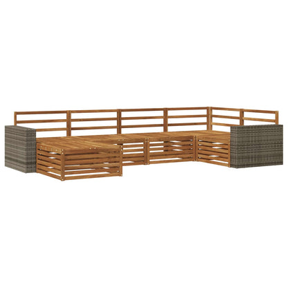 vidaXL Outdoor Sofa Set 6 pcs Natural 2