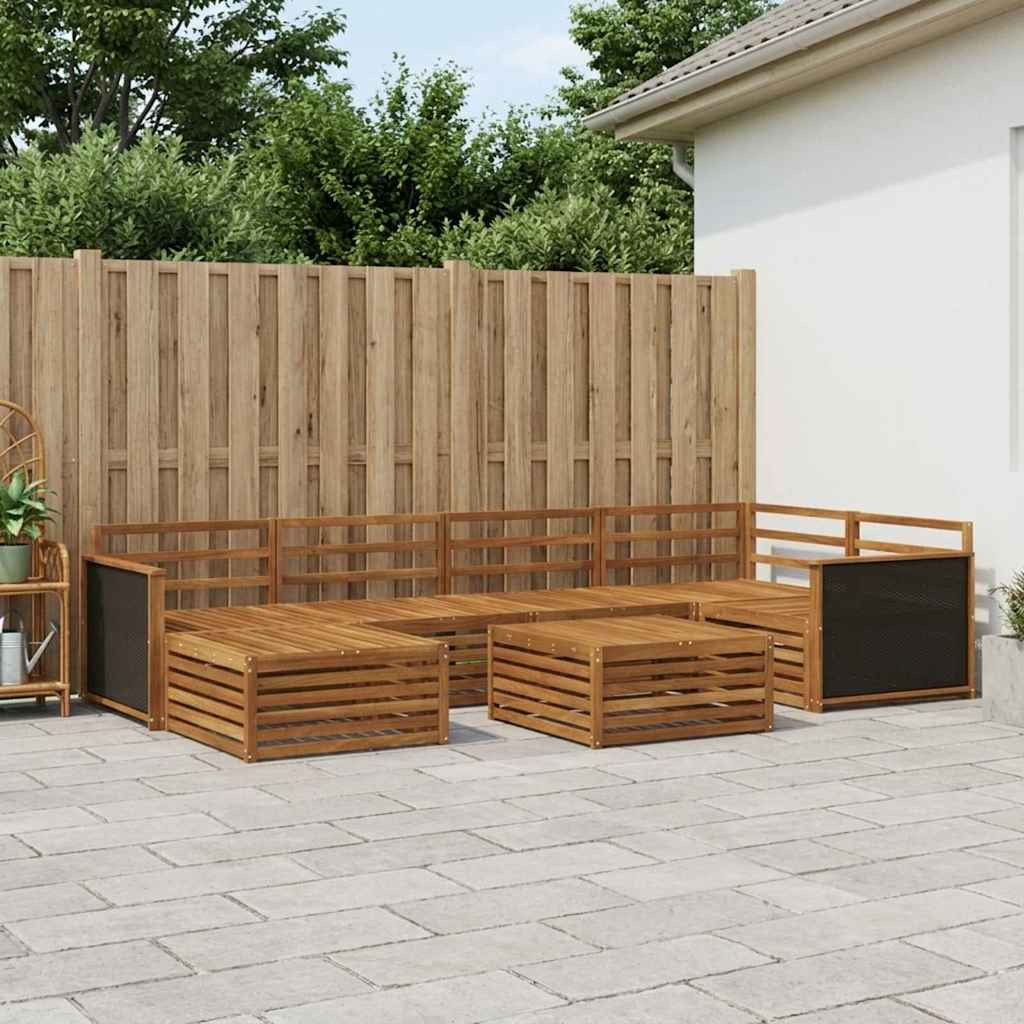 vidaXL Outdoor Sofa Set 7 pcs Natural 1