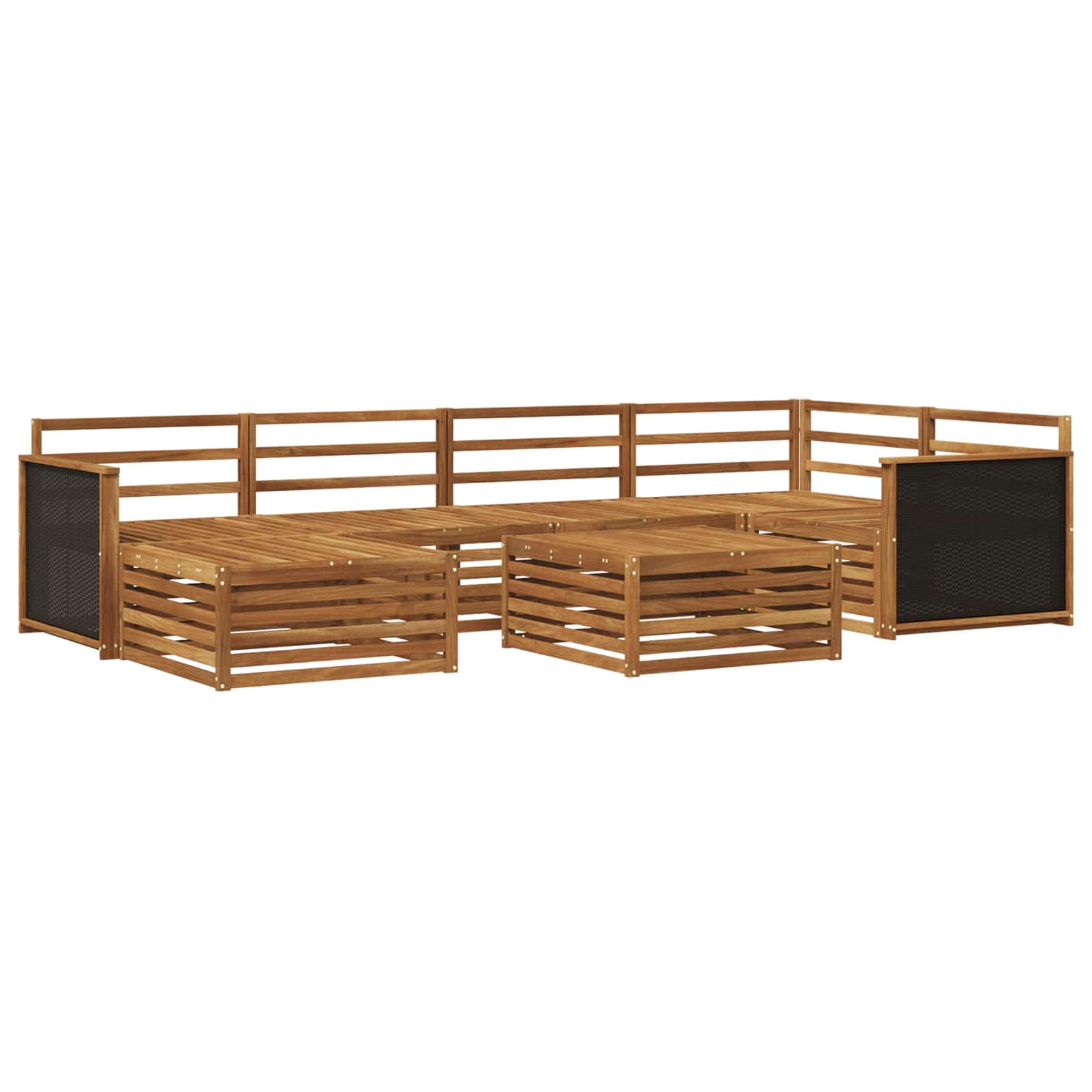 vidaXL Outdoor Sofa Set 7 pcs Natural 2