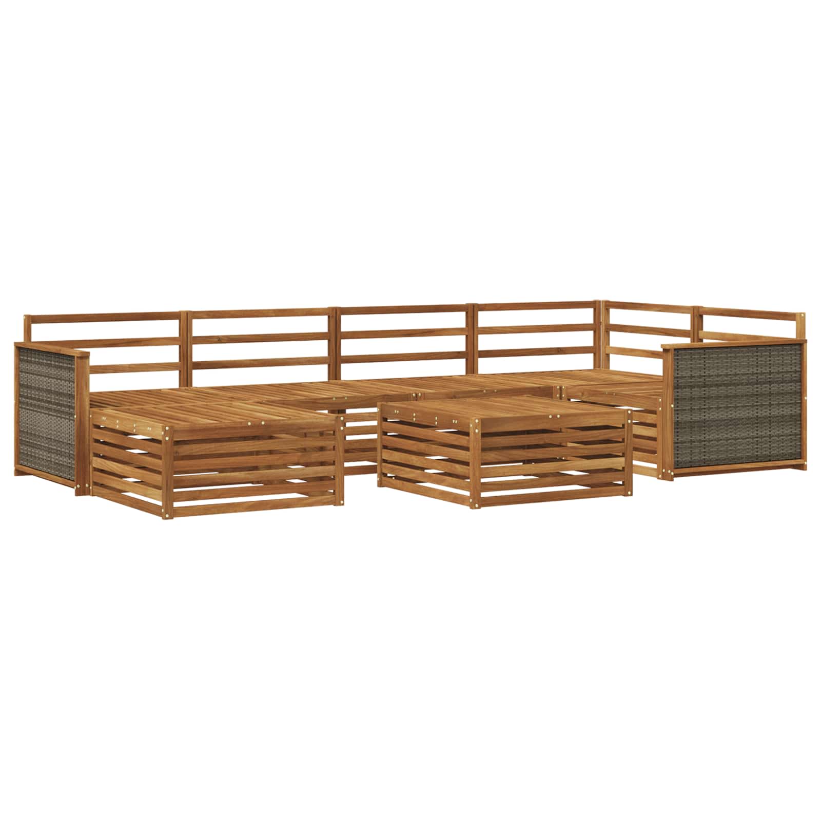vidaXL Outdoor Sofa Set 7 pcs Natural 2