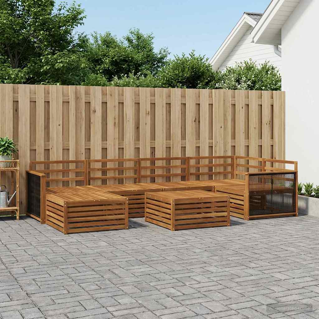vidaXL Outdoor Sofa Set 7 pcs Natural 1