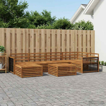 vidaXL Outdoor Sofa Set 7 pcs Natural 1