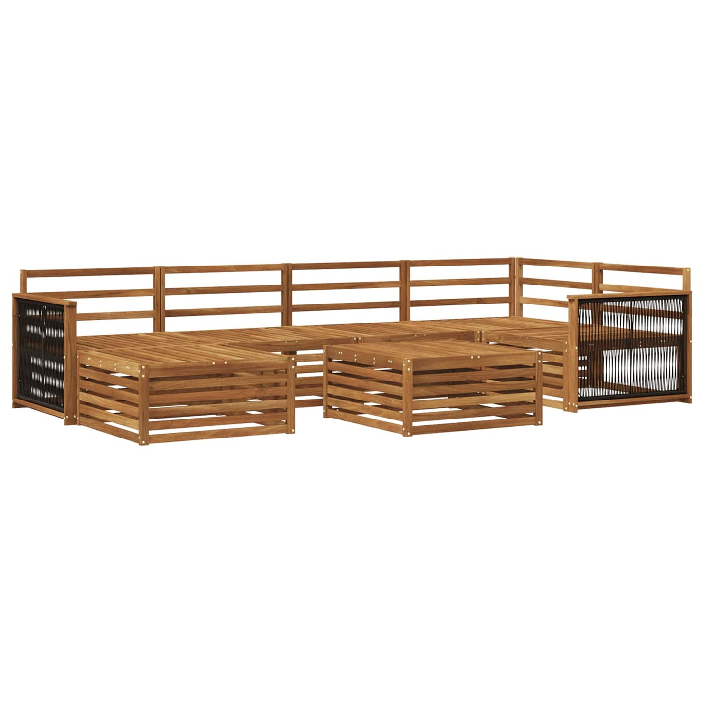 vidaXL Outdoor Sofa Set 7 pcs Natural 2