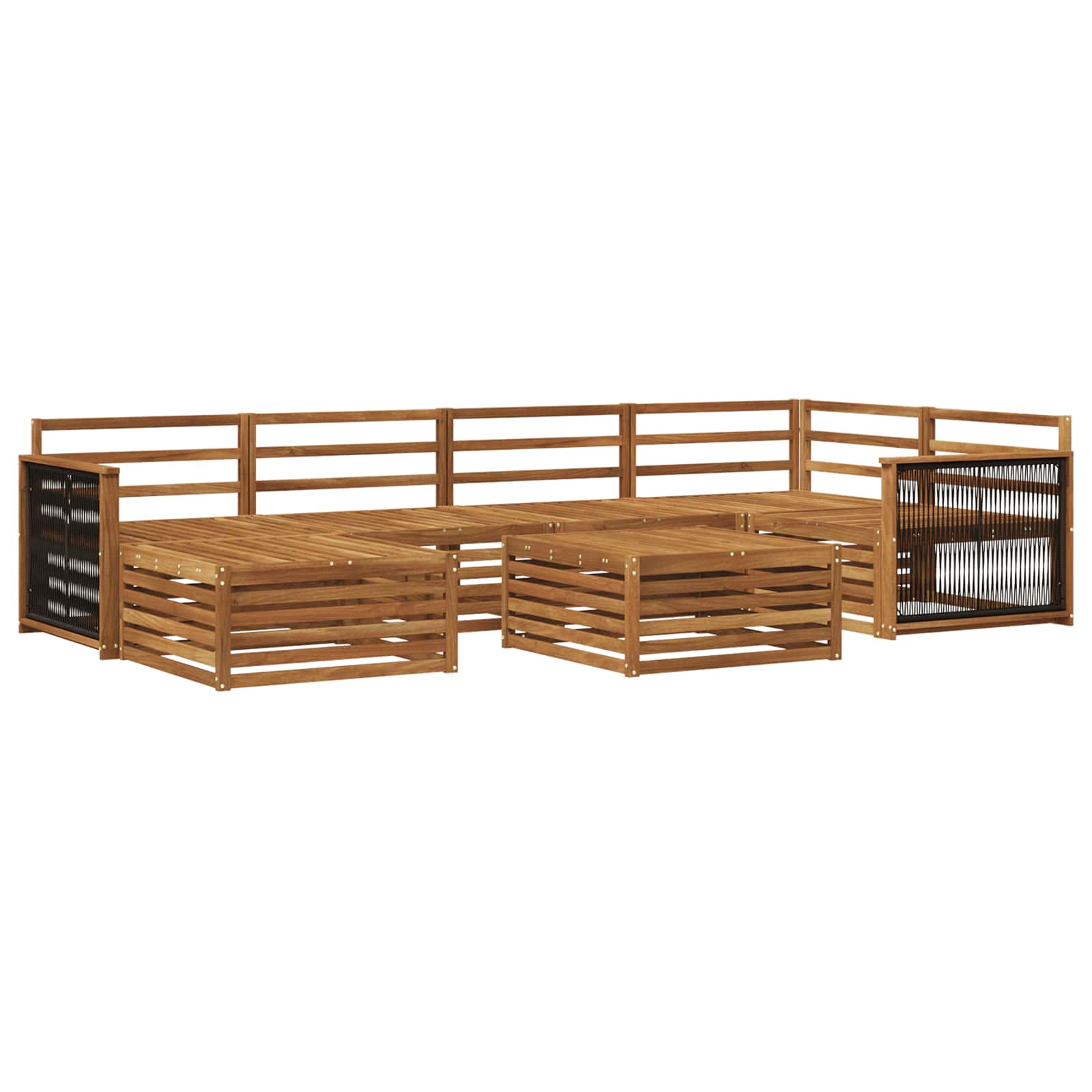 vidaXL Outdoor Sofa Set 7 pcs Natural 2