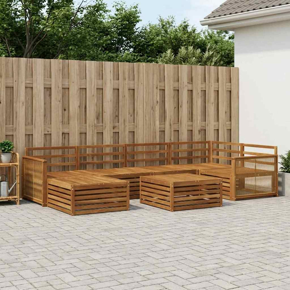 vidaXL Outdoor Sofa Set 7 pcs Natural