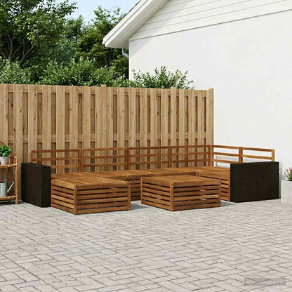 vidaXL Outdoor Sofa Set 7 pcs Natural 1