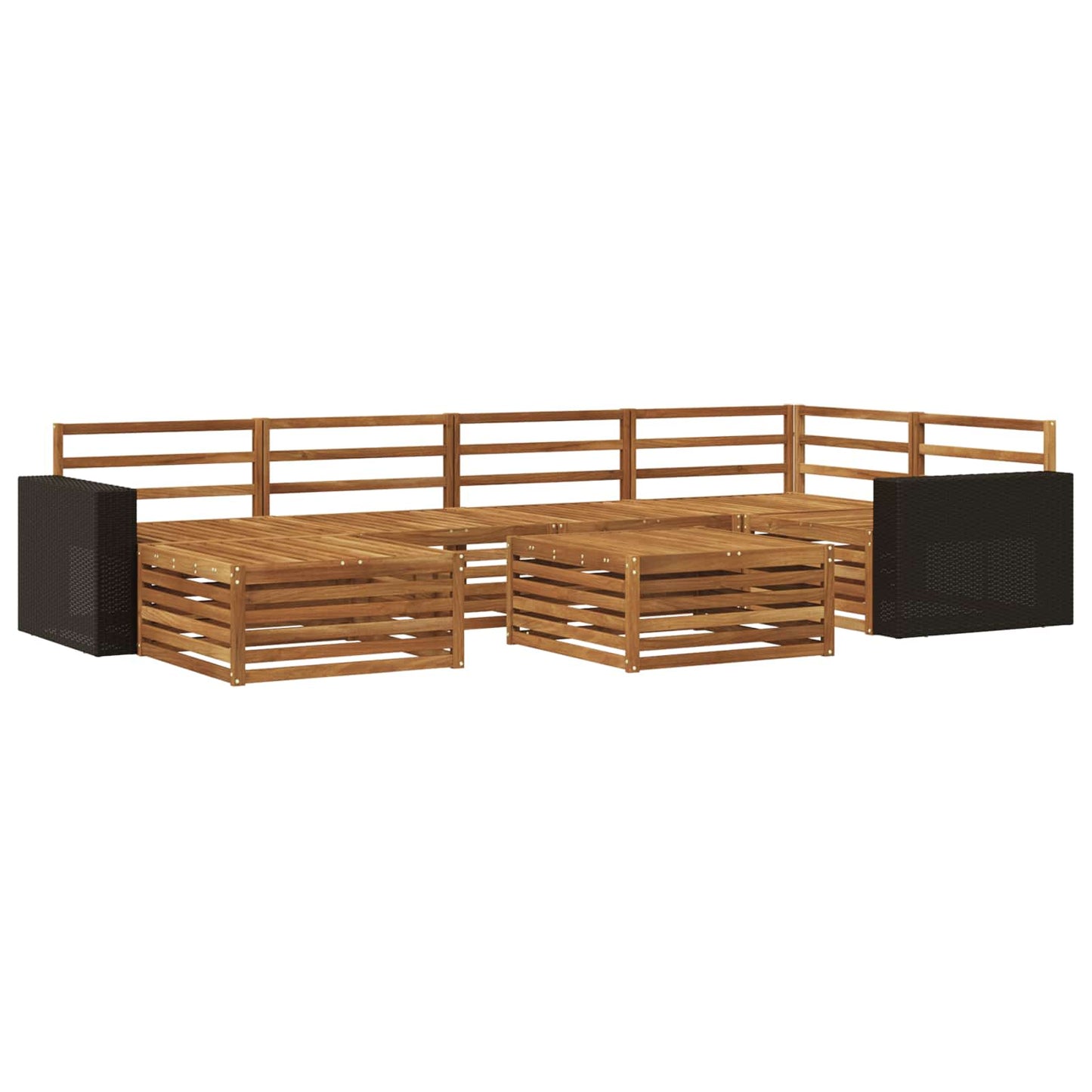 vidaXL Outdoor Sofa Set 7 pcs Natural 2