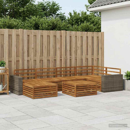 vidaXL Outdoor Sofa Set 7 pcs Natural 1