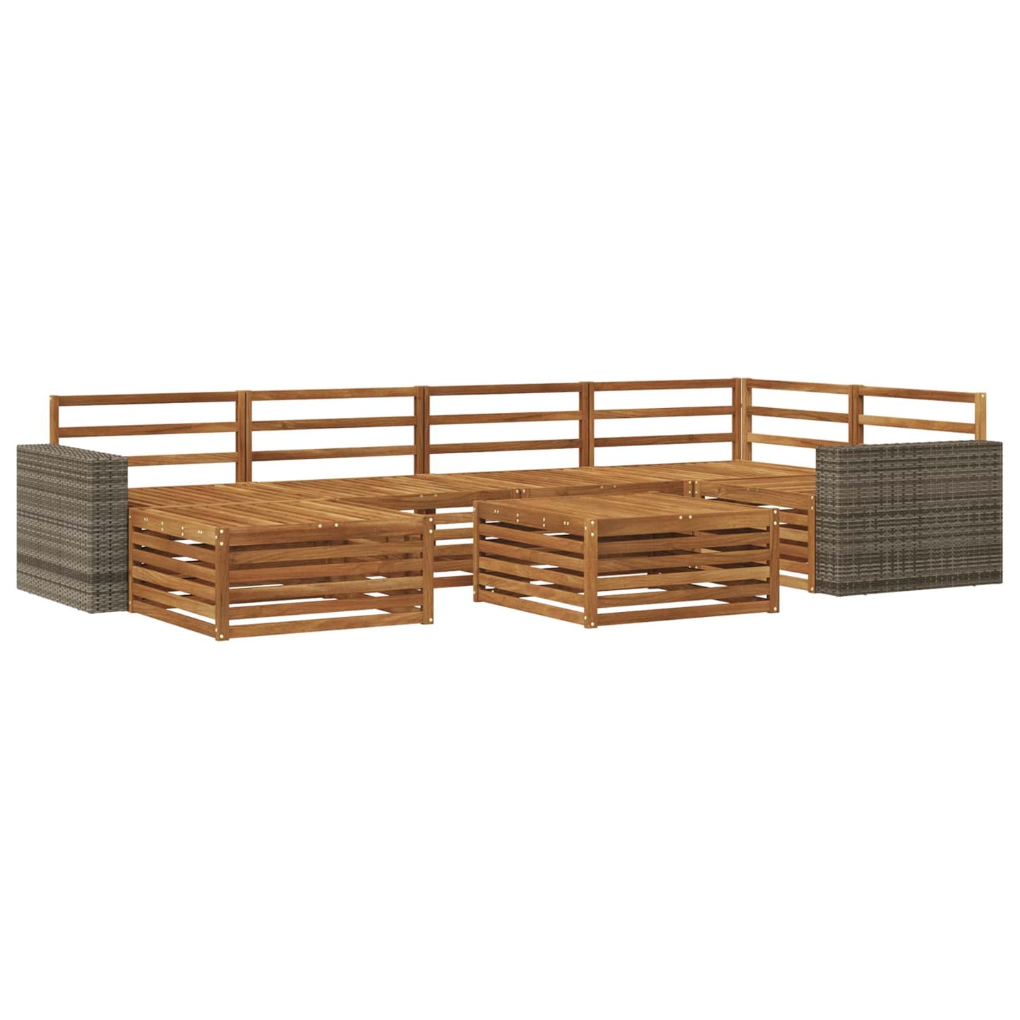 vidaXL Outdoor Sofa Set 7 pcs Natural 2