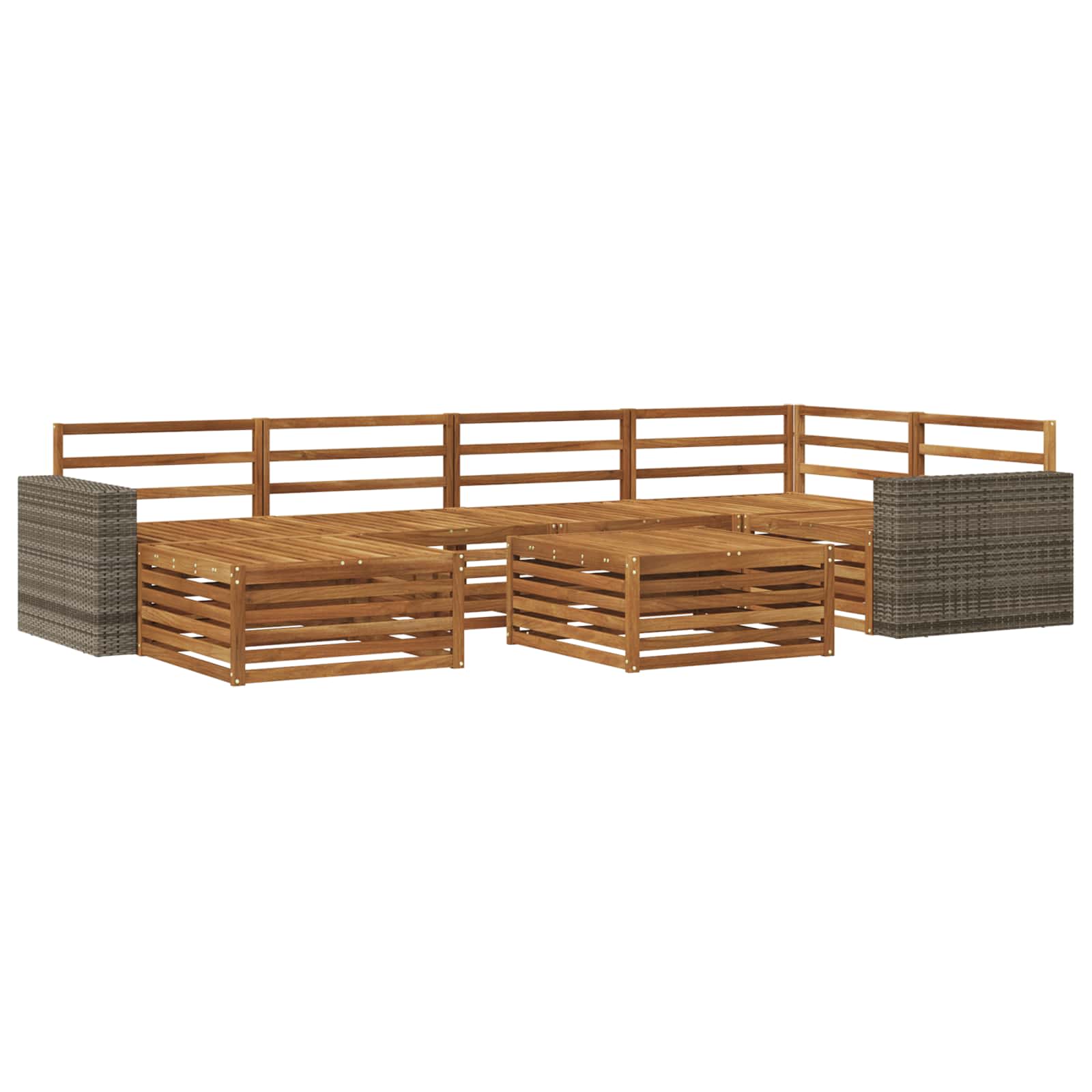 vidaXL Outdoor Sofa Set 7 pcs Natural 2