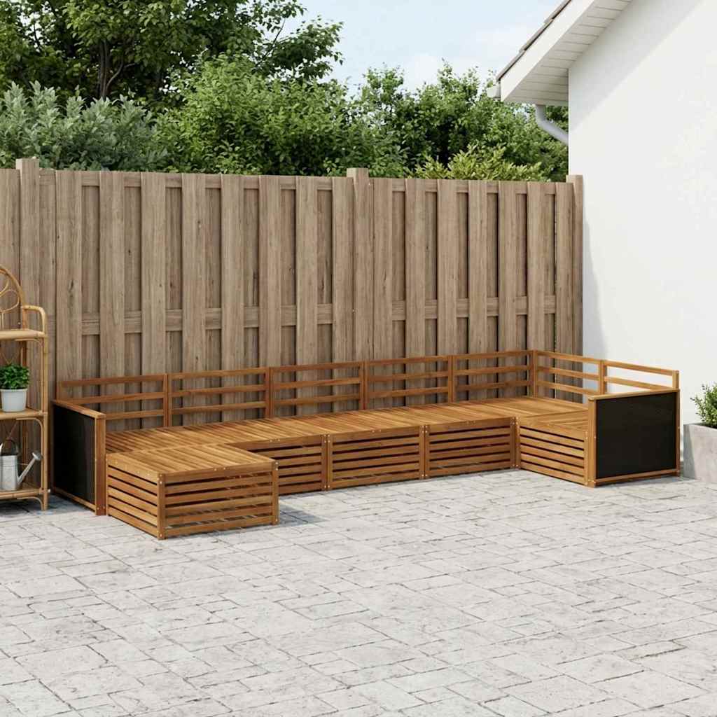 vidaXL Outdoor Sofa Set 7 pcs Natural 1