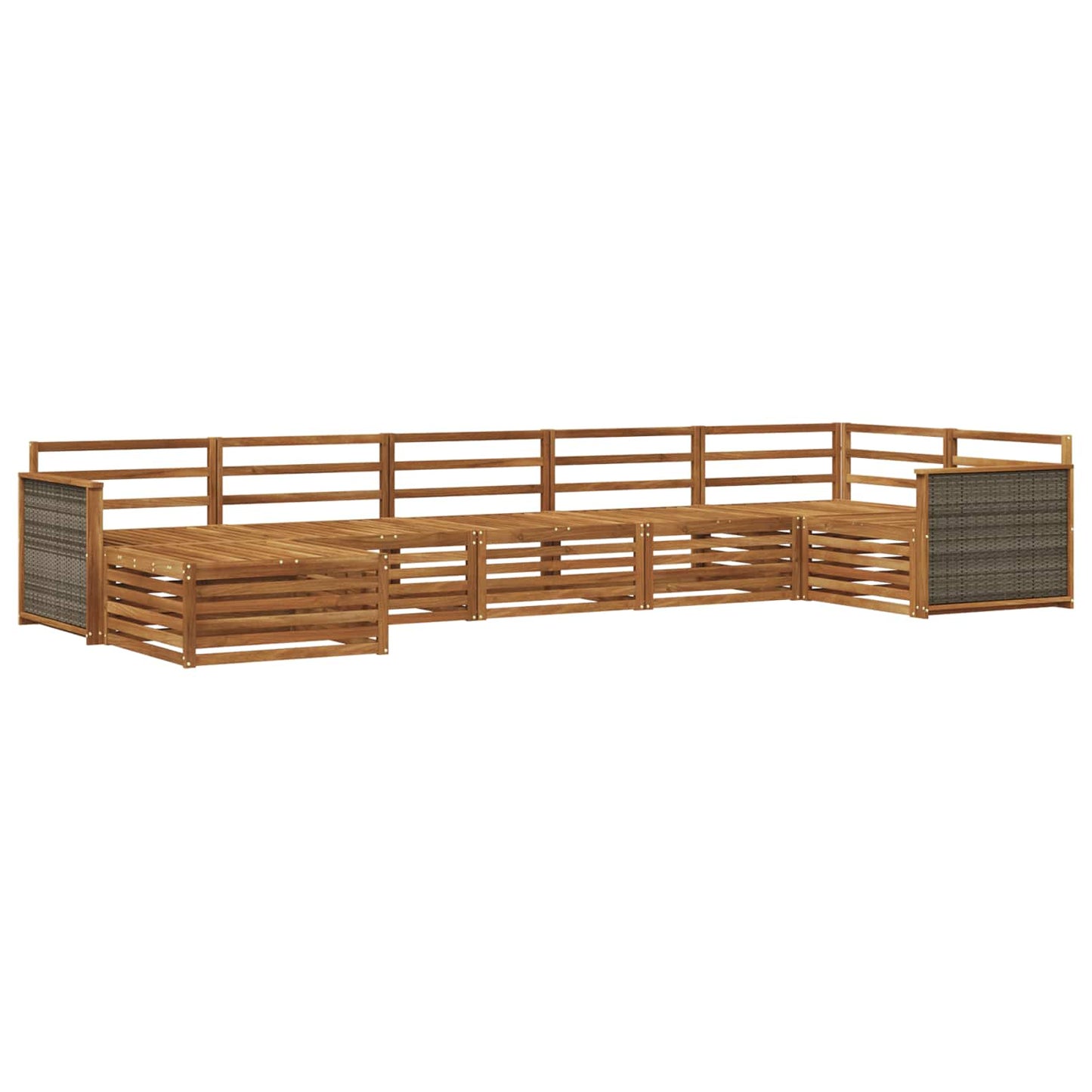 vidaXL Outdoor Sofa Set 7 pcs Natural 2