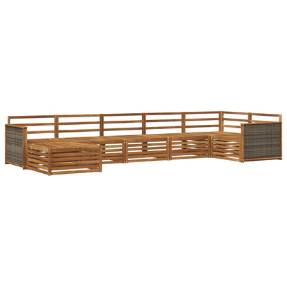 vidaXL Outdoor Sofa Set 7 pcs Natural 2