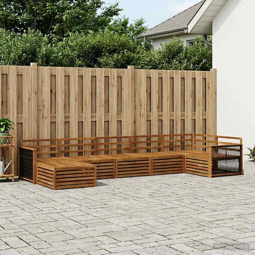 vidaXL Outdoor Sofa Set 7 pcs Natural