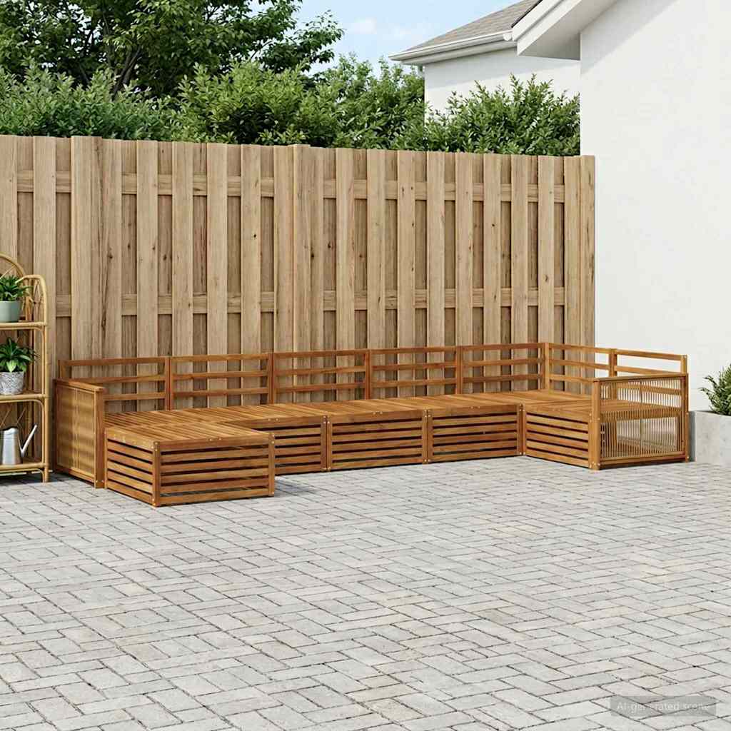 vidaXL Outdoor Sofa Set 7 pcs Natural 1