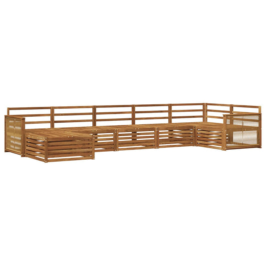 vidaXL Outdoor Sofa Set 7 pcs Natural 2