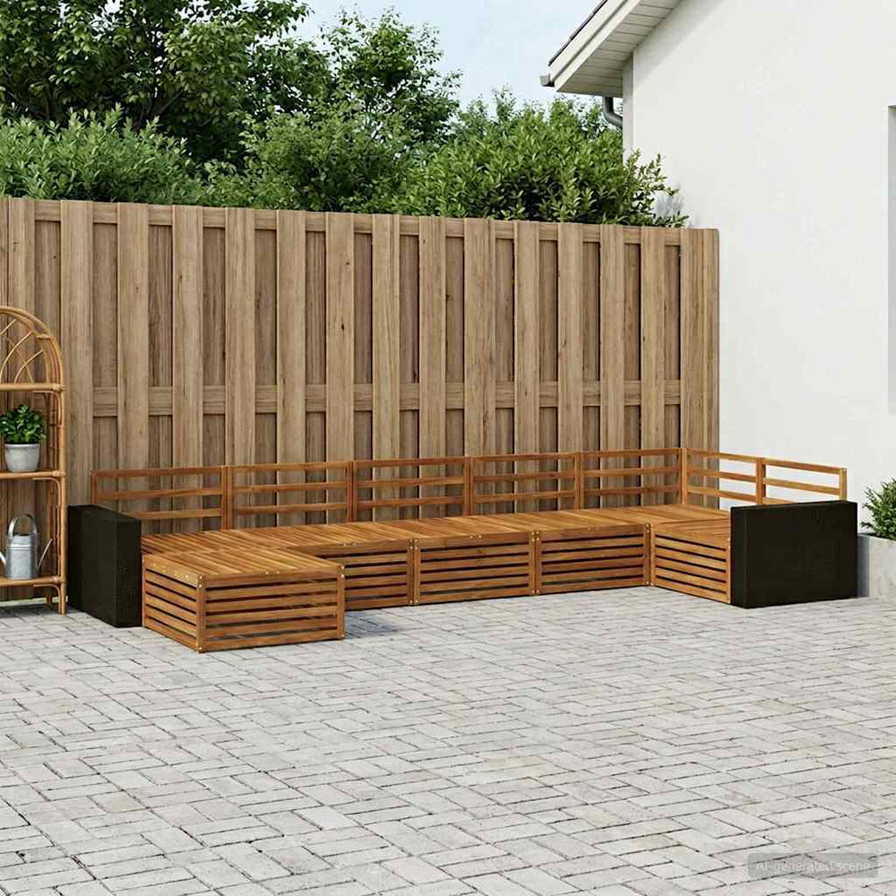 vidaXL Outdoor Sofa Set 7 pcs Natural