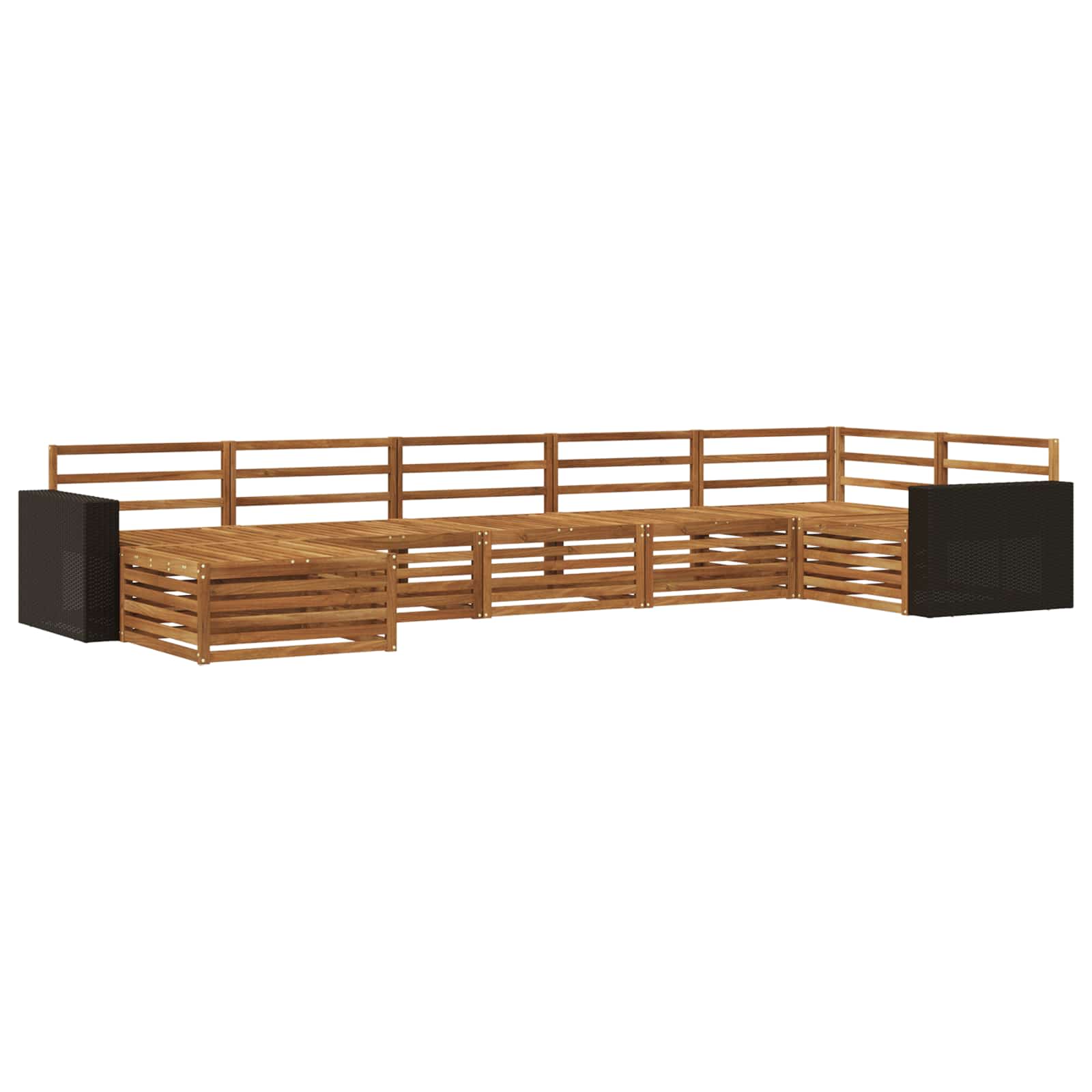 vidaXL Outdoor Sofa Set 7 pcs Natural 2