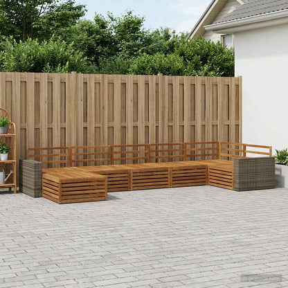 vidaXL Outdoor Sofa Set 7 pcs Natural 1