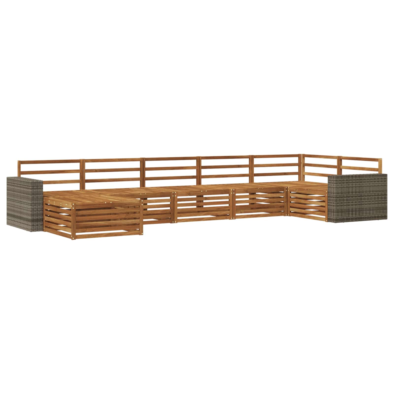 vidaXL Outdoor Sofa Set 7 pcs Natural 2