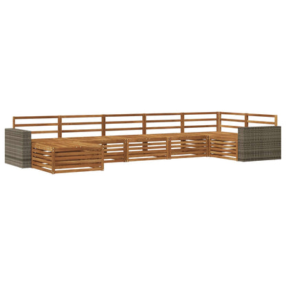 vidaXL Outdoor Sofa Set 7 pcs Natural 2