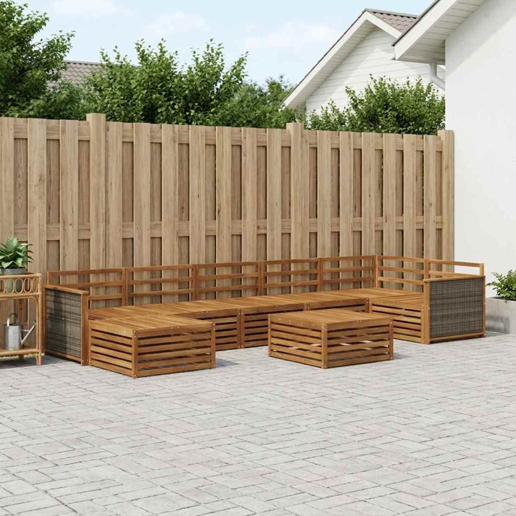 vidaXL Outdoor Sofa Set 8 pcs Natural 1