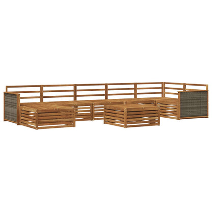 vidaXL Outdoor Sofa Set 8 pcs Natural 2