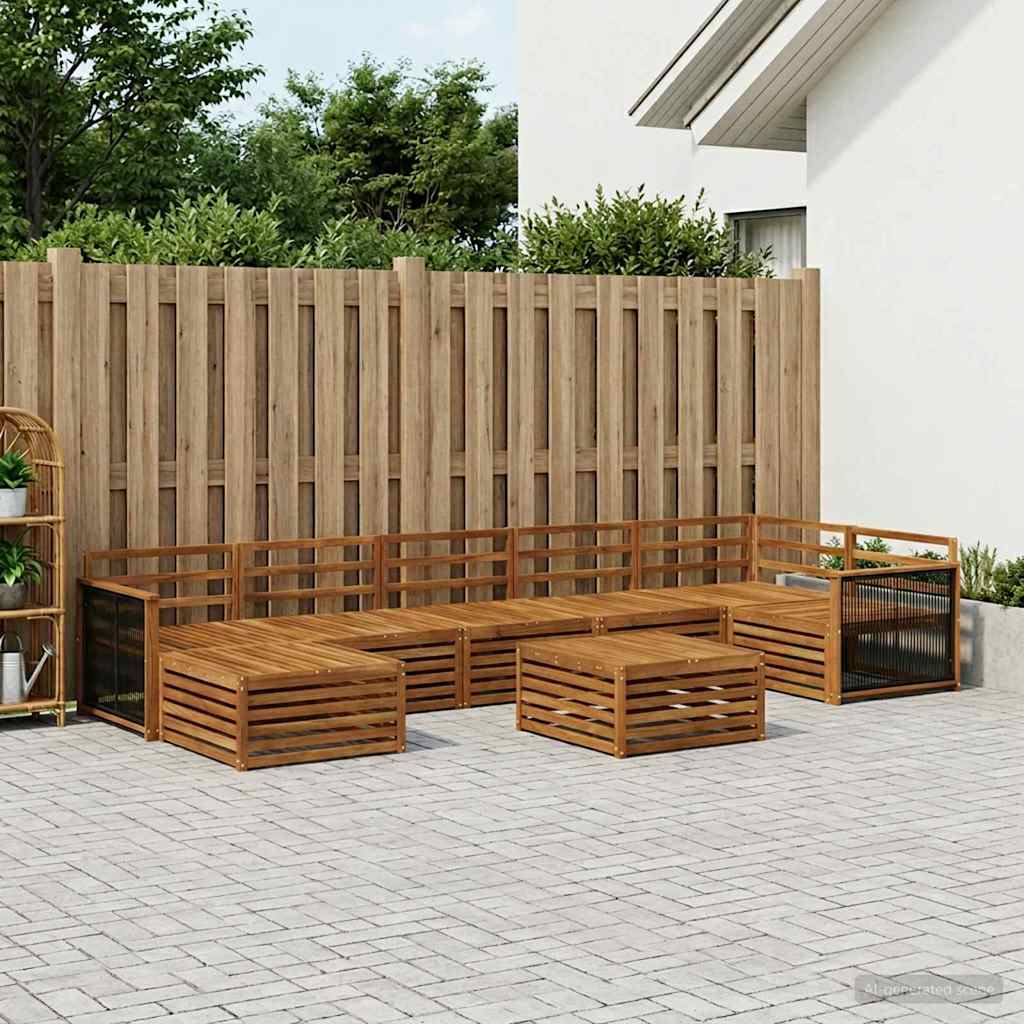 vidaXL Outdoor Sofa Set 8 pcs Natural 1