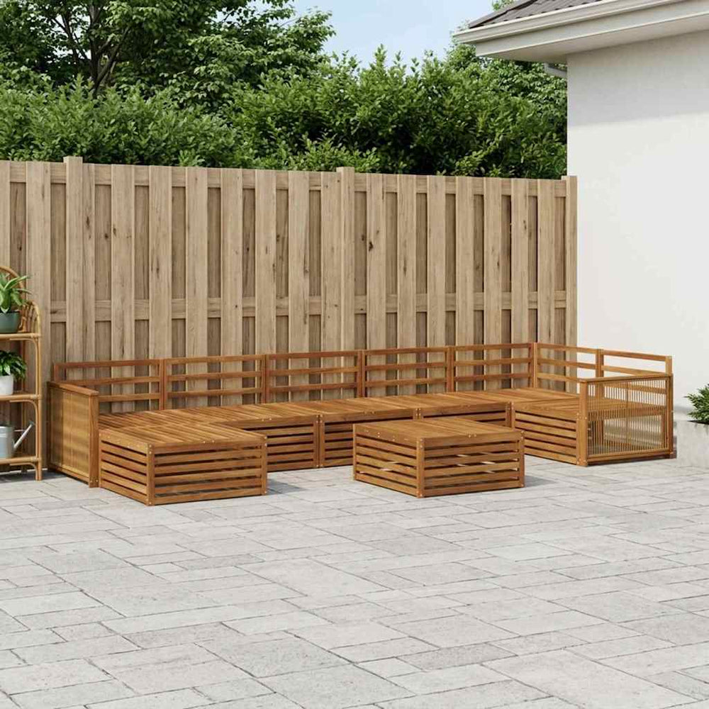 vidaXL Outdoor Sofa Set 8 pcs Natural