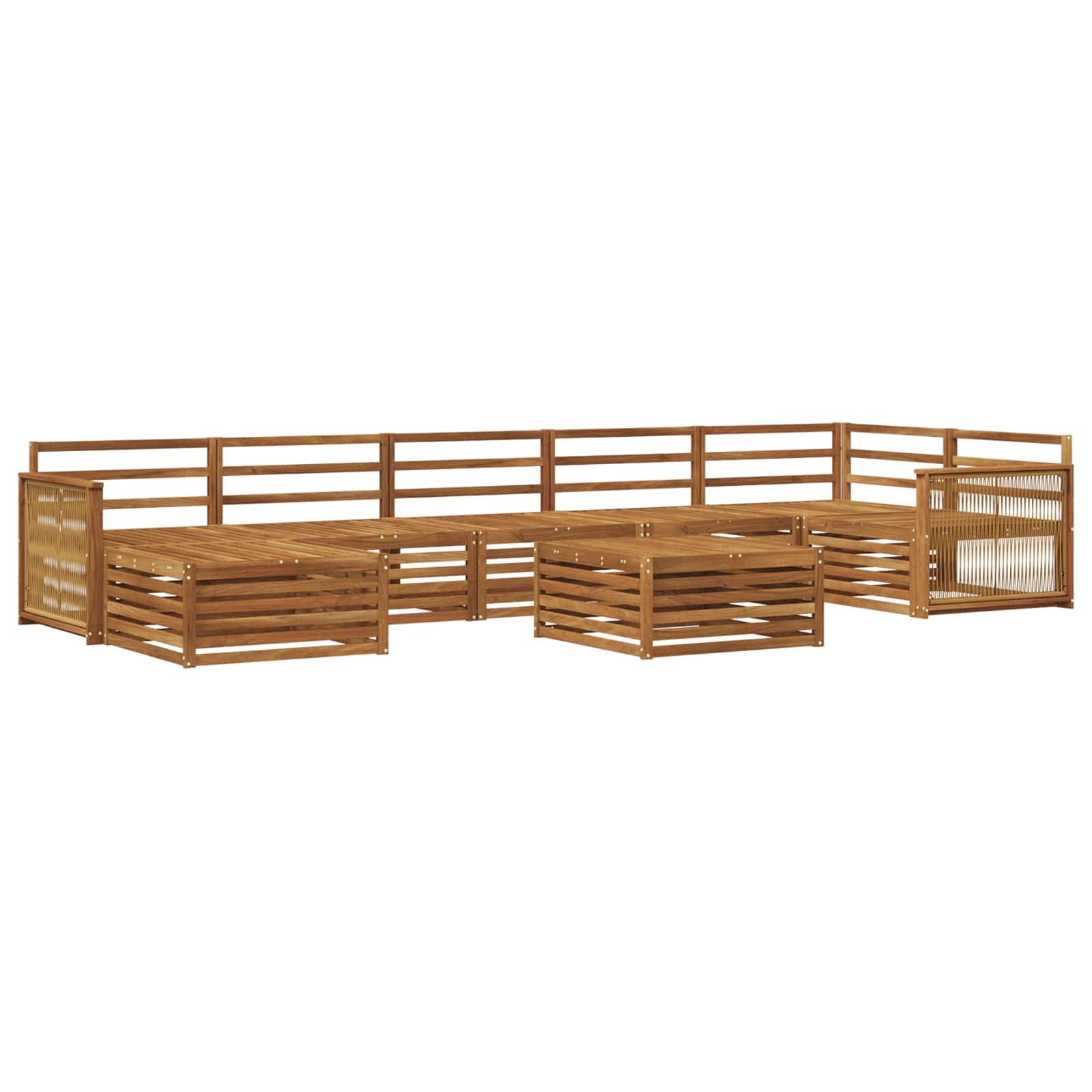 vidaXL Outdoor Sofa Set 8 pcs Natural 2