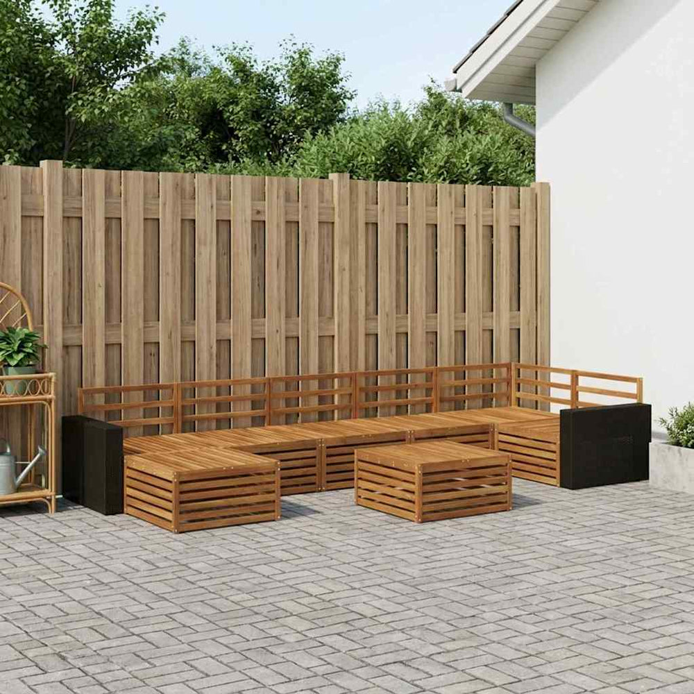 vidaXL Outdoor Sofa Set 8 pcs Natural